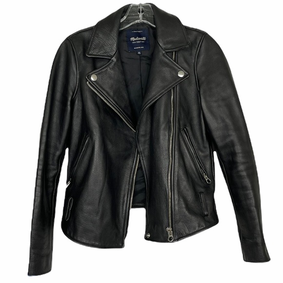 Madewell Jackets & Blazers - MADEWELL Black Leather Moto Jacket NEW Size XS